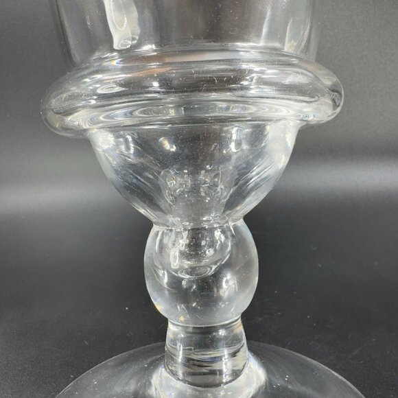 Vintage Clear Hurricane Tall Candle Holder Votive Vase Footed Glassware Decor - Picture 6 of 10